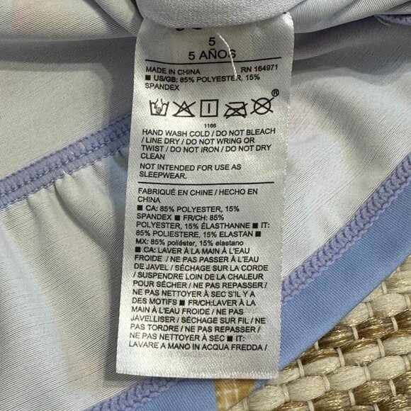 Janie and Jack Girls Swim Top Patriotic Ruffle Popsicle Print Light Blue Size 5 - Picture 8 of 9